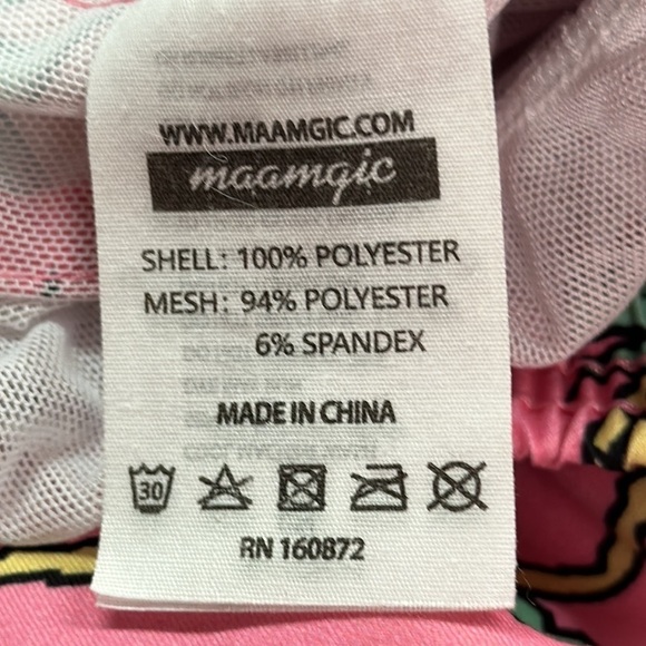 Maamgic Pink/Pineapple Swim Trunks w/Mesh Lining Size XXL - Picture 10 of 11